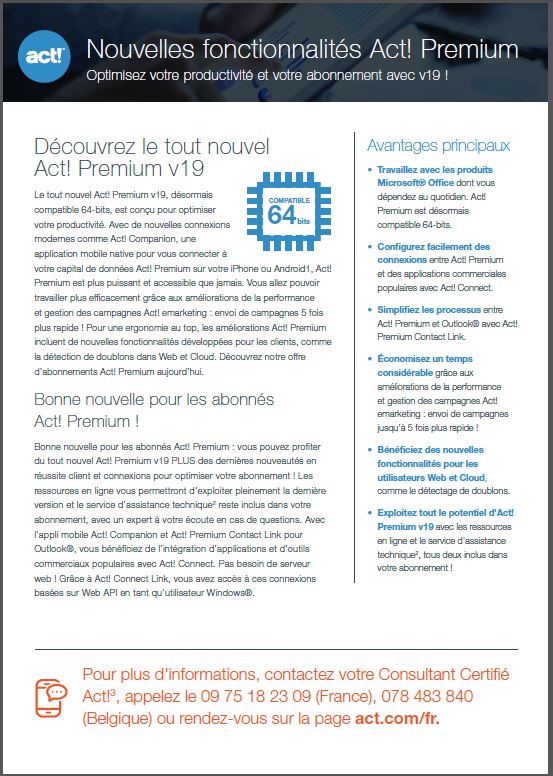 Plaquette Act! Premium v19